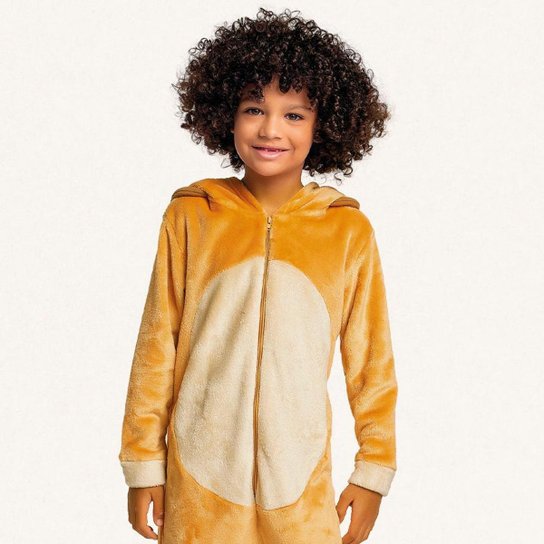 MACACÃO KIGURUMI MALHA FLEECE LEÃO FAKINI REF:1531 1/3
