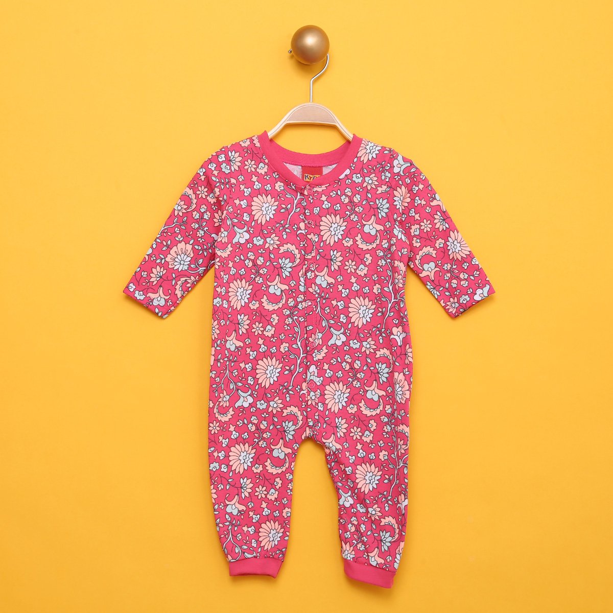 Macacão Longo Bebê Kyly Floral Feminino - Rosa Menor preço em Macacão Longo Bebê Kyly Floral Feminino - Rosa