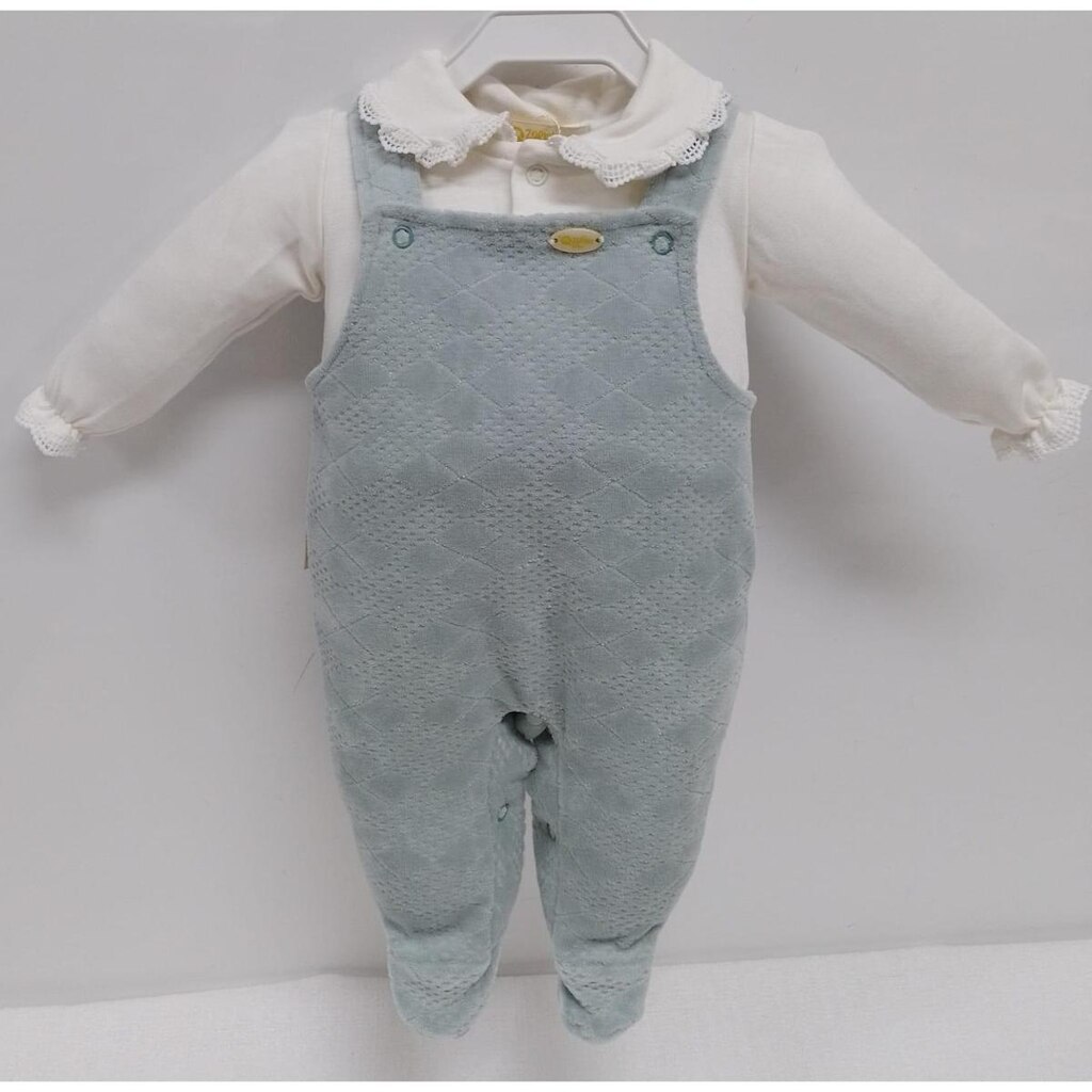 Macacão Longo Bebê Menina Plush Luxo Suedine Zafielo Ref 606