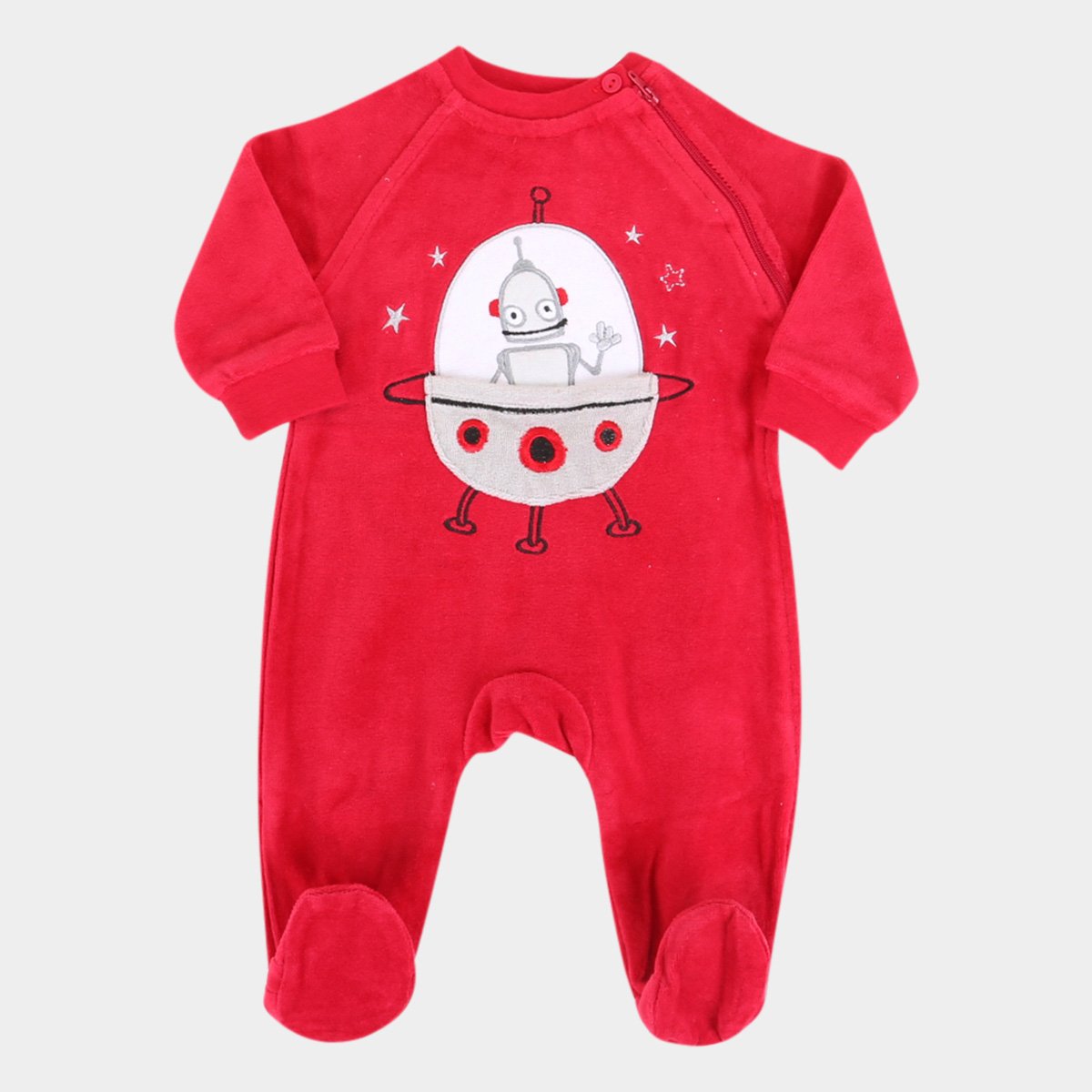 Macacão Longo Bebê Tip Top Plush Galáxia Masculino - Vermelho | Zattini