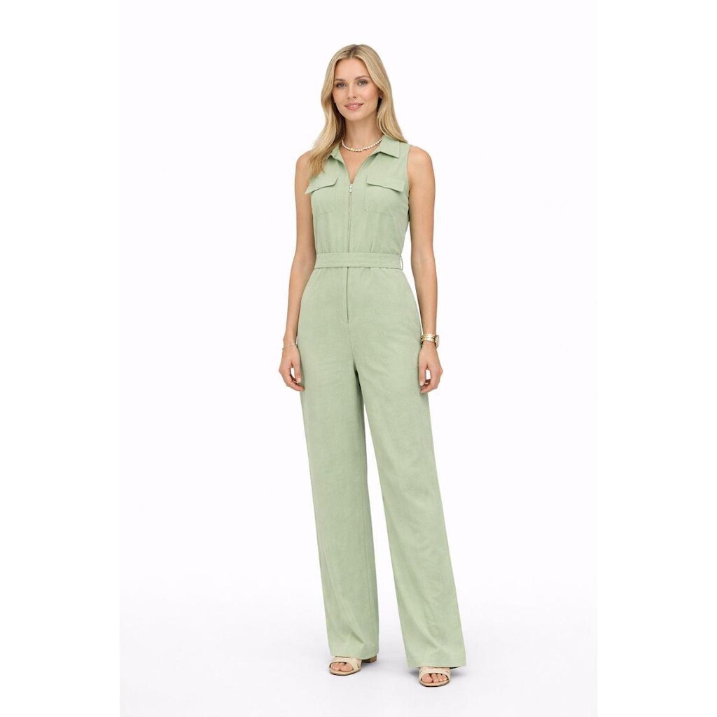 Macacão Longo D Bell Outlet Fashion Gola Polo Verde