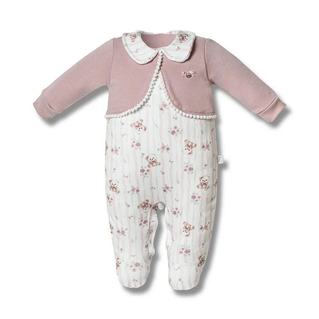 Macacão Longo Hug Gola Estampada Quarto de Sofia Rosa