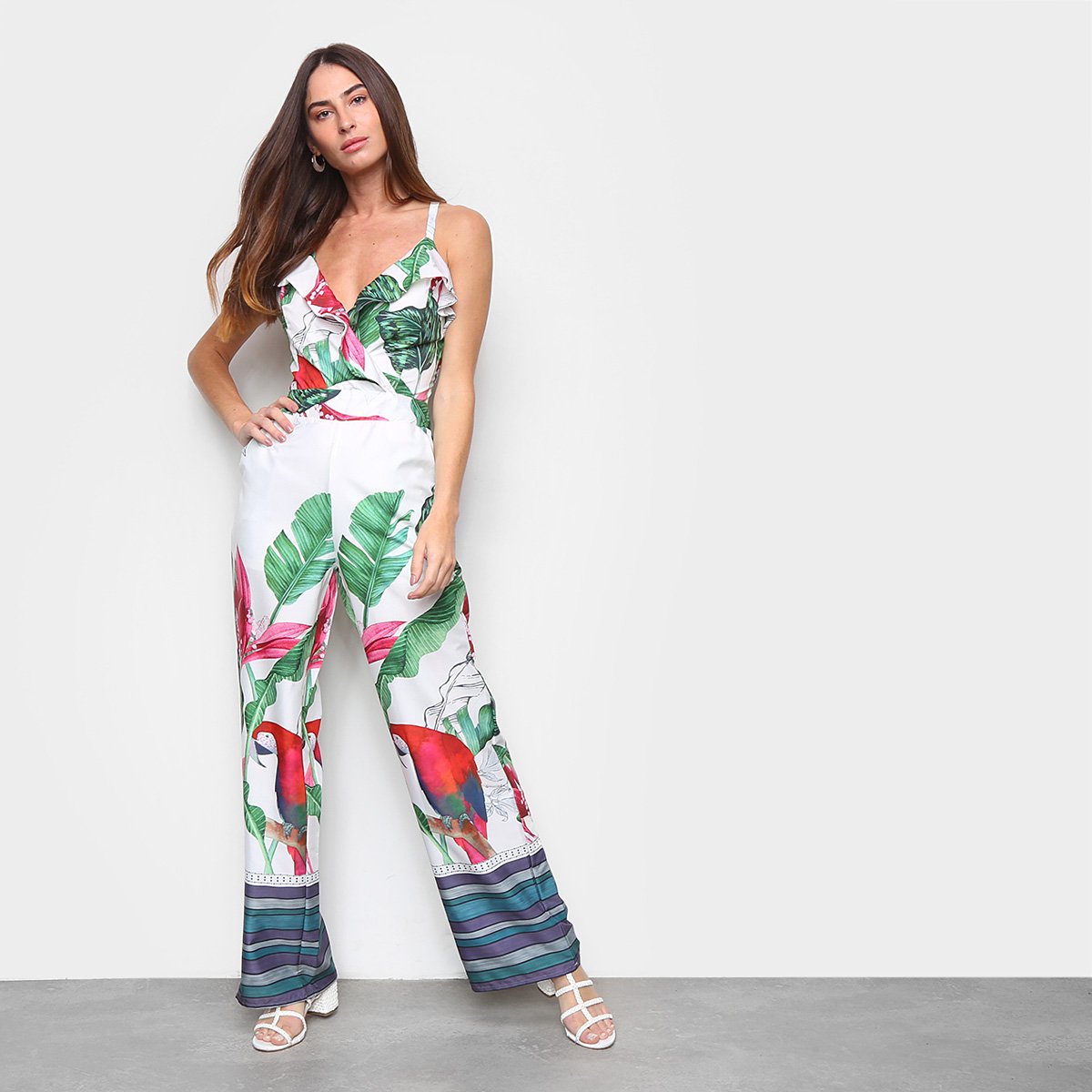 Macacão Longo MS Fashion Estampado Feminino - Branco é ruim? Macacão Longo MS Fashion Estampado Feminino - Branco é boa?