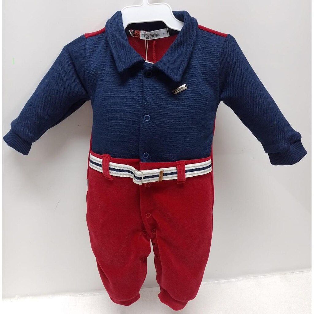 Macacão Longo Plush Finta Conjunto Bebê Menino Zafielo 704