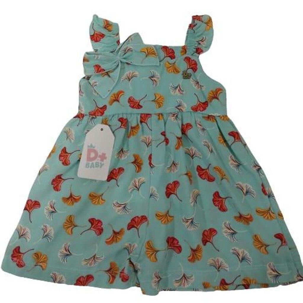 Macacão Luxo Bebê Menina Estampado D+ Baby Verão Ref 60203 - Verde - P ( 3 - 6 MESES )