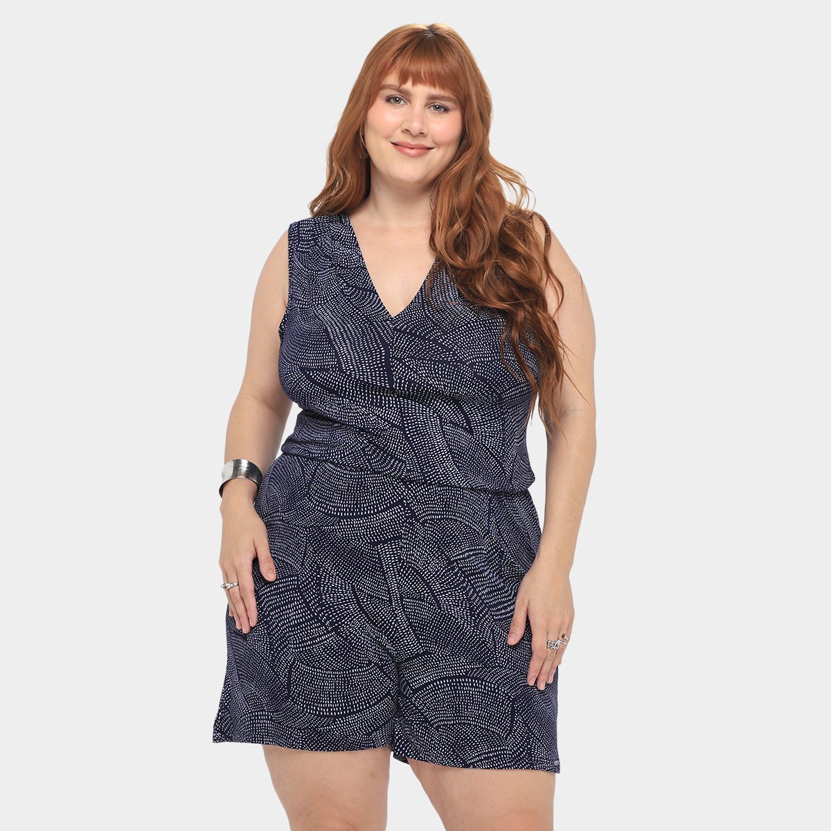 Macacão Maelle Plus Size feminino - Marinho Menor preço em Macacão Maelle Plus Size feminino - Marinho