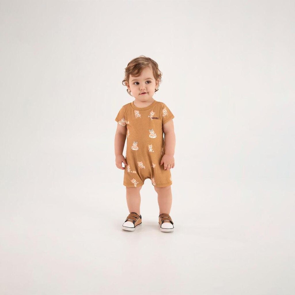 Macacao Marrom Bebe Pulla Bulla Menino - 53658-1382