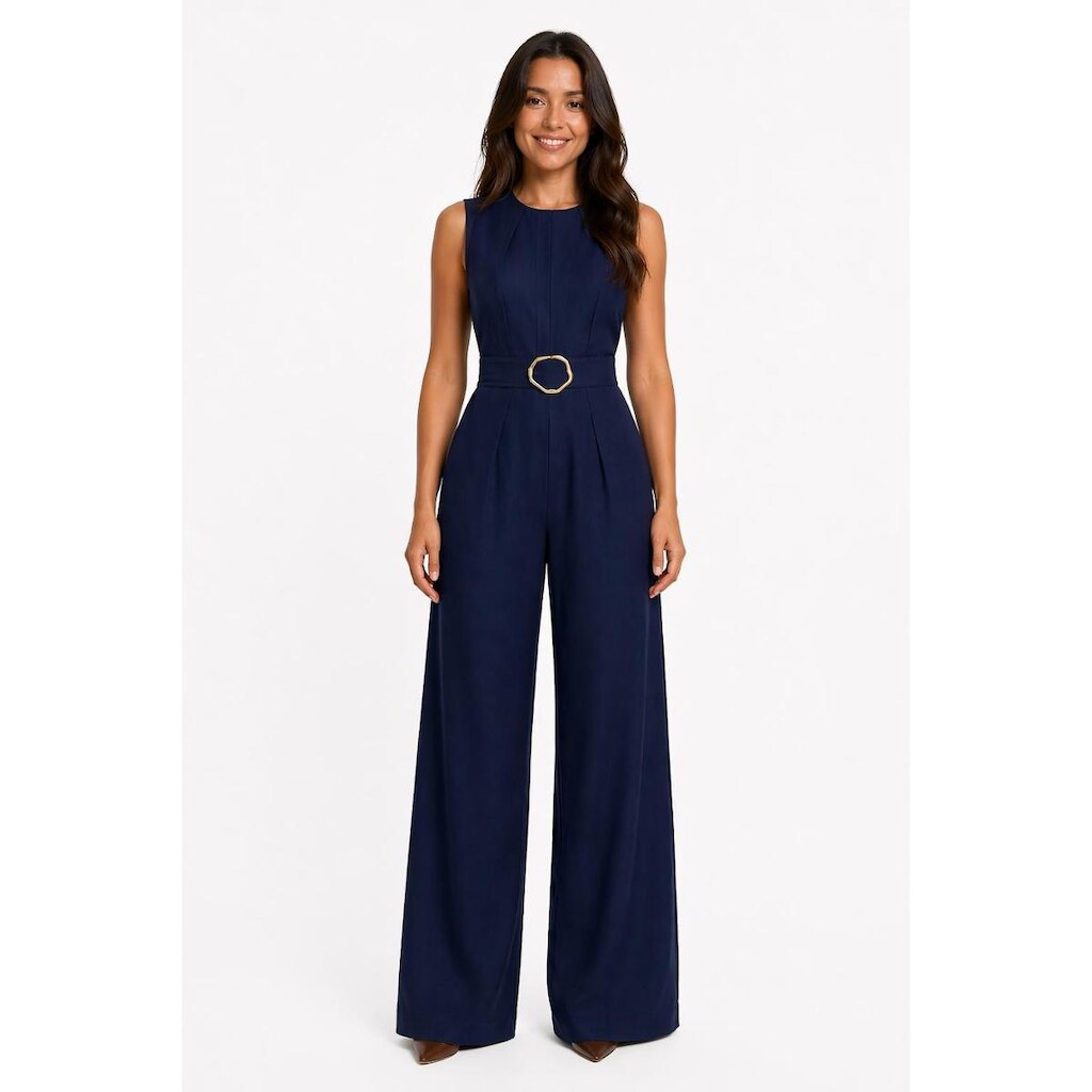 Macação Pantalona D Bell Outlet Fashion Regata Azul