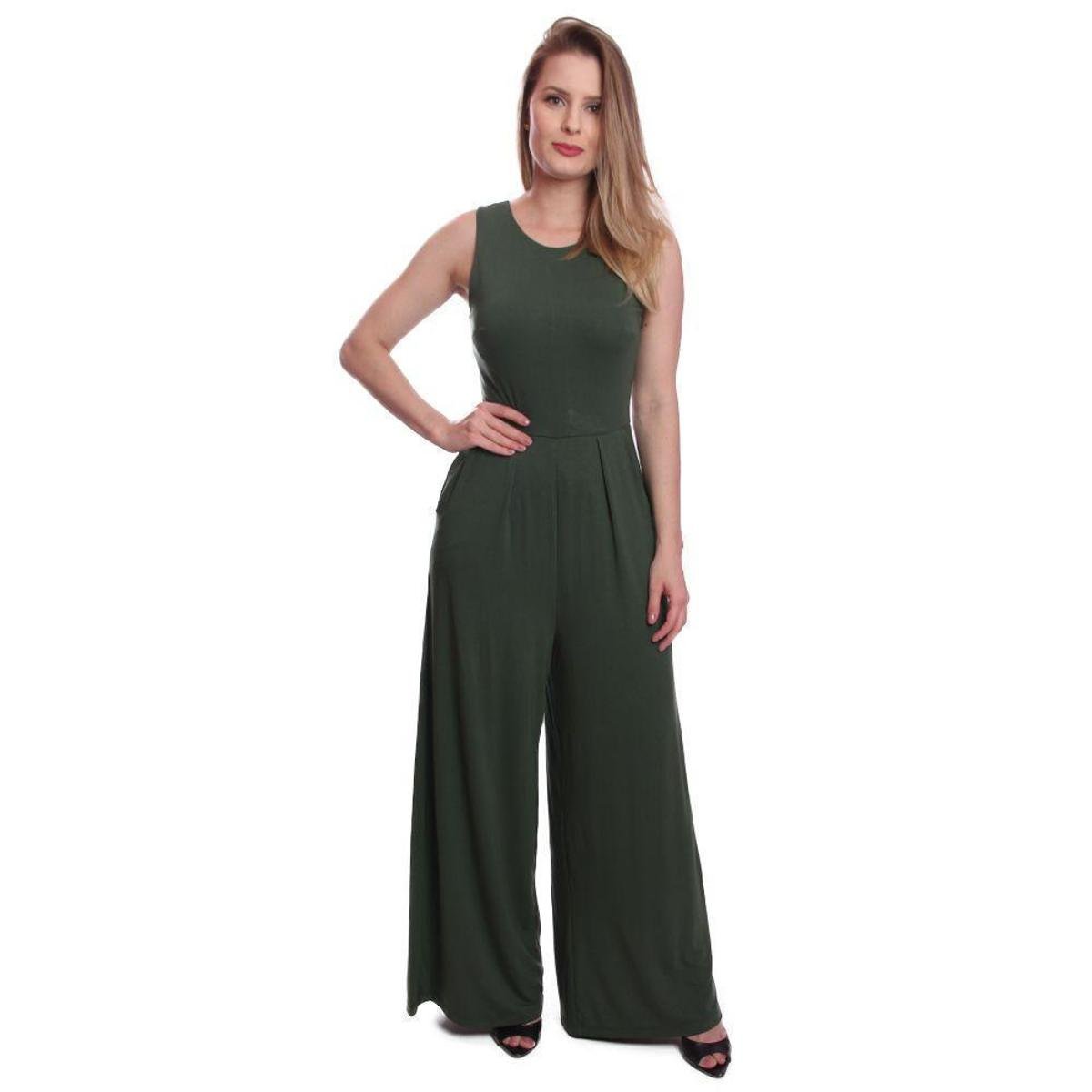 Macacão Pantalona Feminino Longo Social Com Bolsos Elegante Menor preço em Macacão Pantalona Feminino Longo Social Com Bolsos Elegante