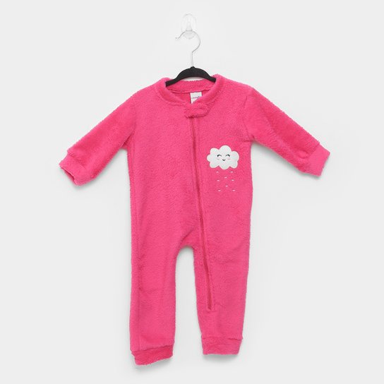 Macacão Pijama Bebê Candy Kids Nuvem Sem Pé Feminino - Pink