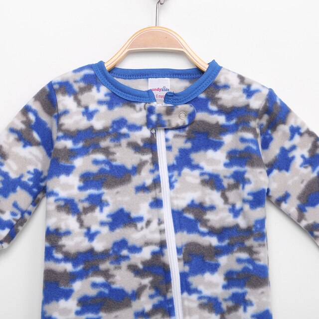 Macacão Pijama Bebê Candy Kids Soft Fleece Masculino