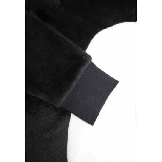 Macacão Pijama Fleece Kigurumi Cia da Malha Panda Infantil Cor:Preto;Tamanho:10