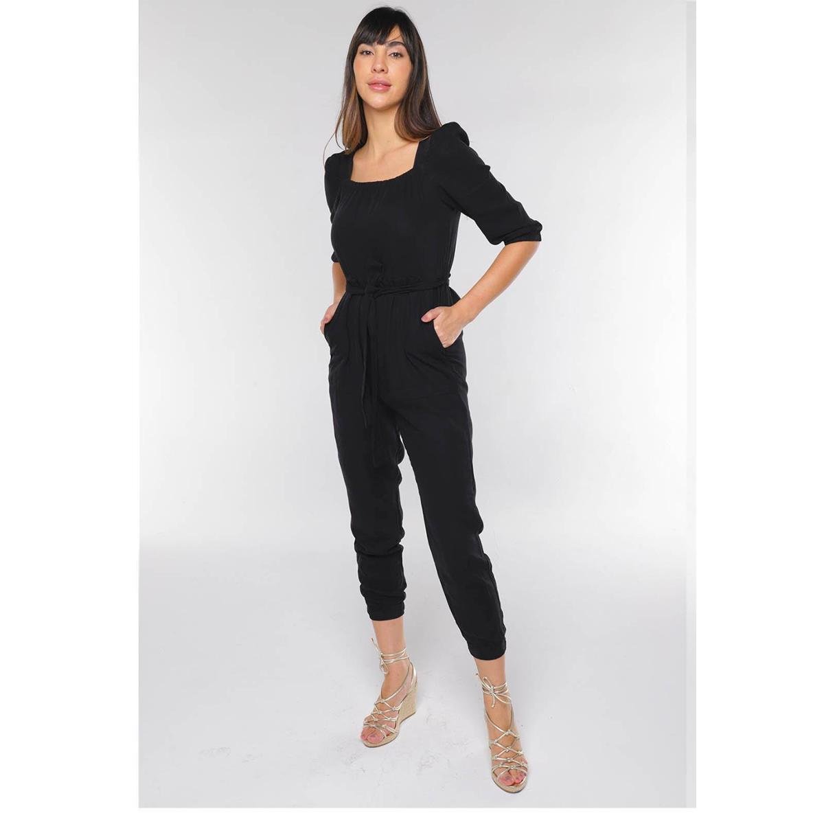 Macacão Sob Jogger Feminino - Preto Menor preço em Macacão Sob Jogger Feminino - Preto