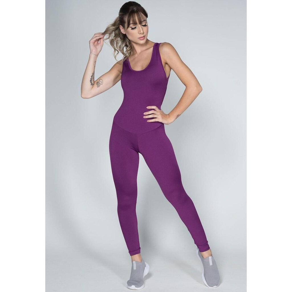 Macacão Vekyo Longo Fitness Suplex Liso Carol