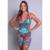 Macaquinho Feminino Curto Bojo Suplex Estampado Fitness Academia Mvb Modas - Azul+Verde