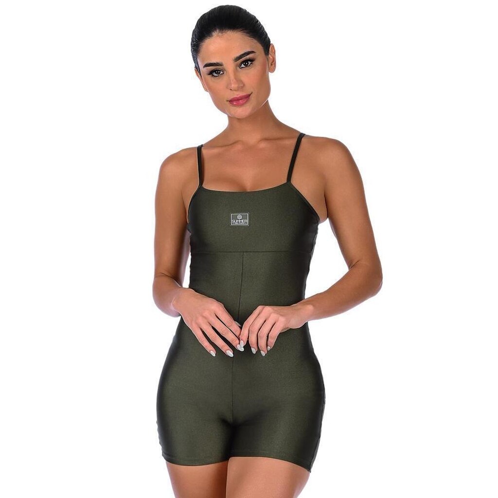 Macaquinho Fitness Feminino Cirrê Alça Fina Sem Bojo Summer Soul
