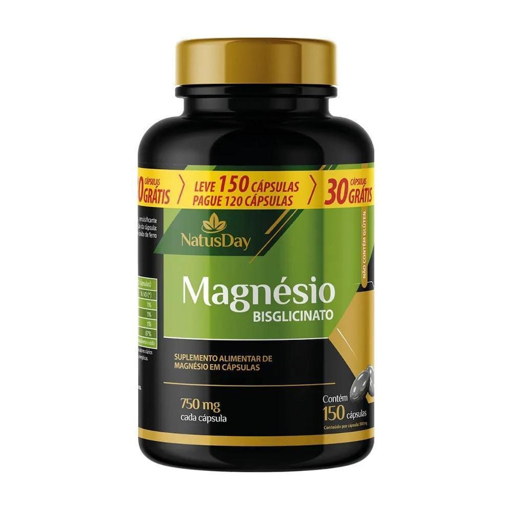 Magnésio Bisglicinato 150 Cápsulas Natusday