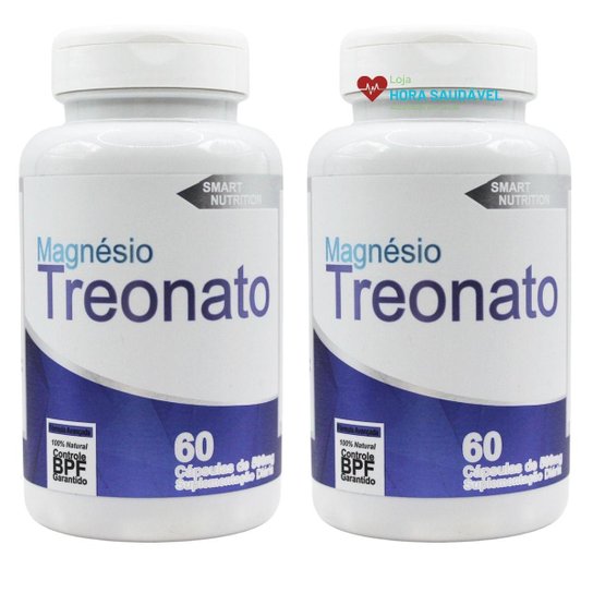 Magnésio Ltreonato 4 Elementos 500mg 60caps 100 Magnésio Treonato Original