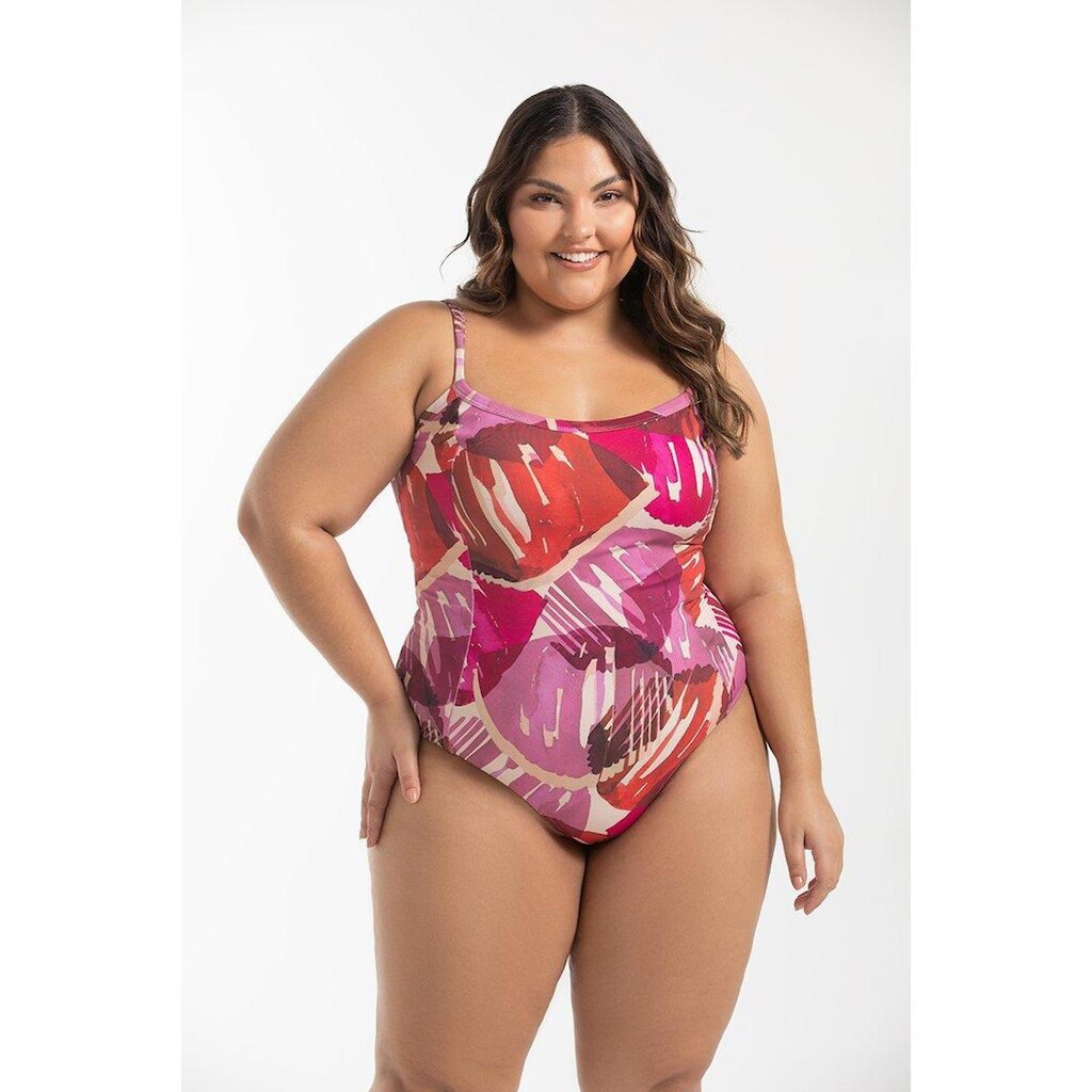 Maiô Alças Fixas Estampado Plus Size