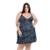 Maiô Com Faixa Que Vira Saia/ Vestido Plus Size - Preto+Azul