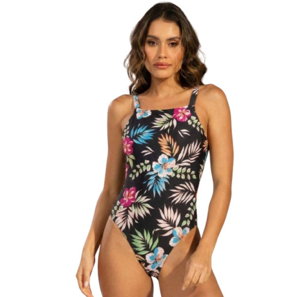 Maiô Costa Nua Estampado Vekyo Cavado Alça Regata Confortavel Para Verão Moda Praia Feminina