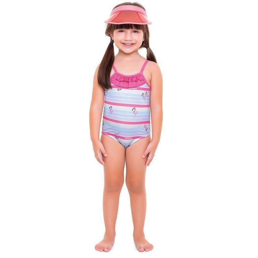 Maiô Infantil Flamingo Proteção UV 50+ Tam 1 a 3 - Fakini