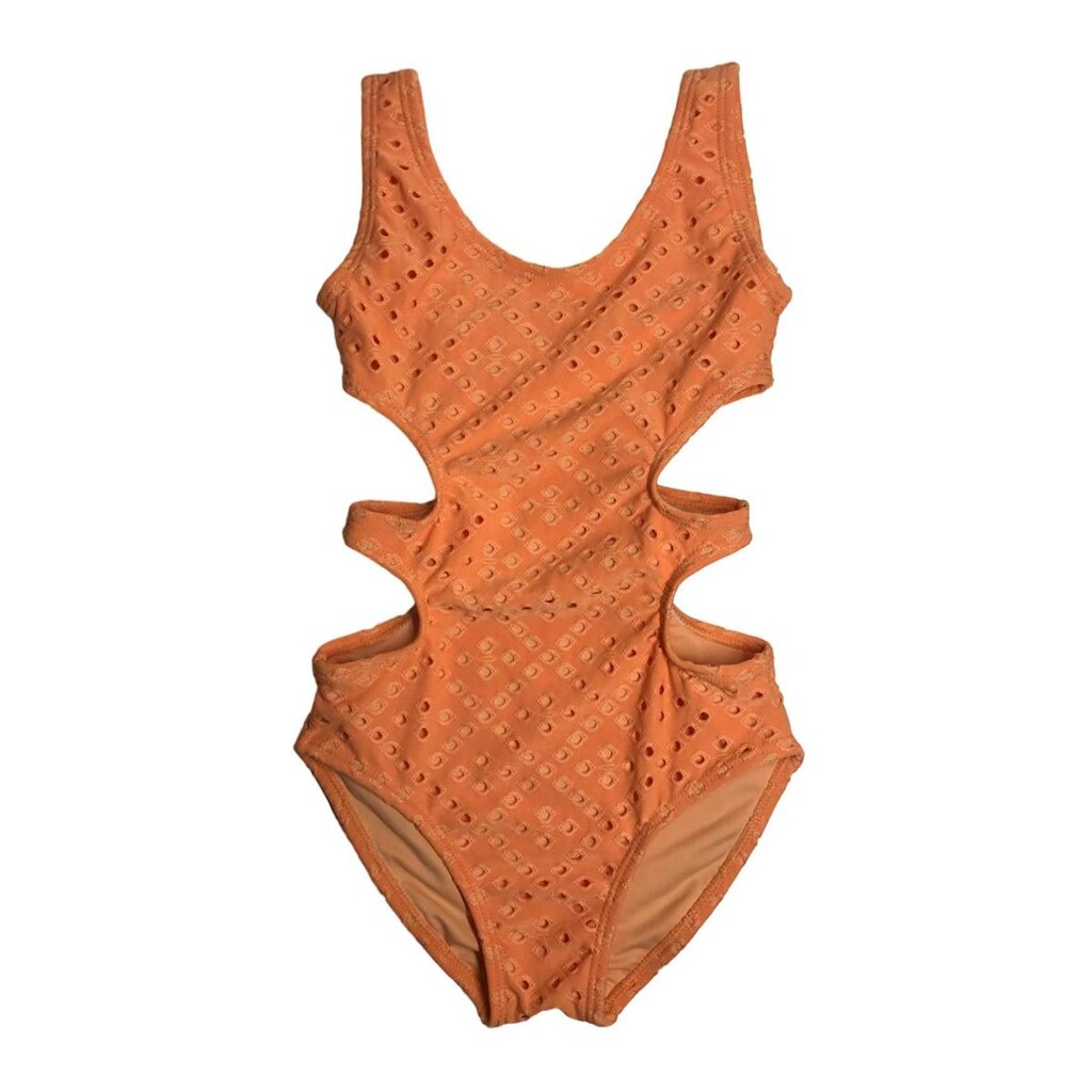 Maiô Infantil Proteção UPF50+ Manu Lese Lisa Laranja Neon - Verão 2024