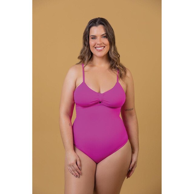 Maiô Liso Com Alças Reguláveis Plus Size