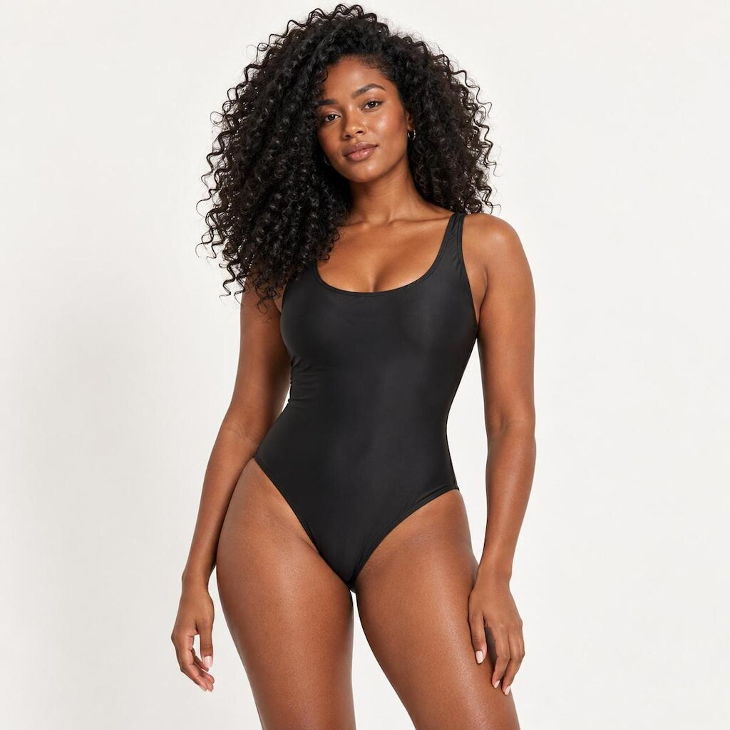 Maiô Moda Praia Verão Natação Slim Fitness Costas Nuas Preto