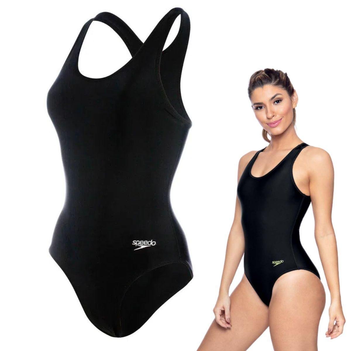 Maio Natação Feminino Speedo Racerback Maillot Tamanhos - Preto Menor preço em Maio Natação Feminino Speedo Racerback Maillot Tamanhos - Preto