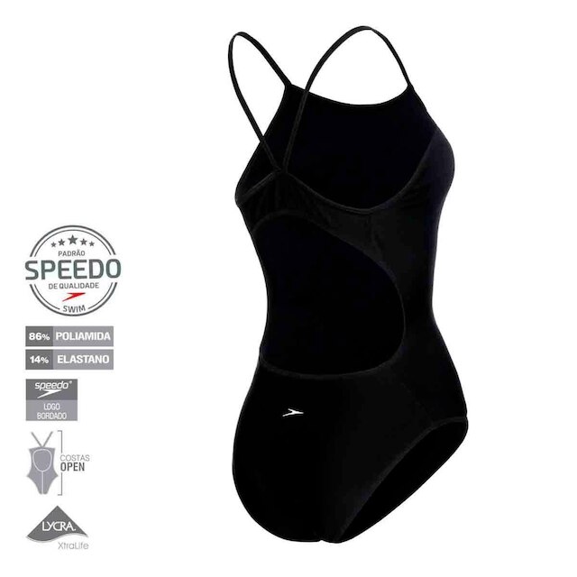 Maiô Natação Speedo Skinny Alça Fina Costas Aberta