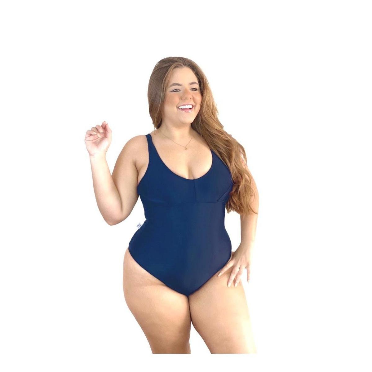Maiô Plus Size SEM Bojo Comportado Maio Senhora - Azul Menor preço em Maiô Plus Size SEM Bojo Comportado Maio Senhora - Azul
