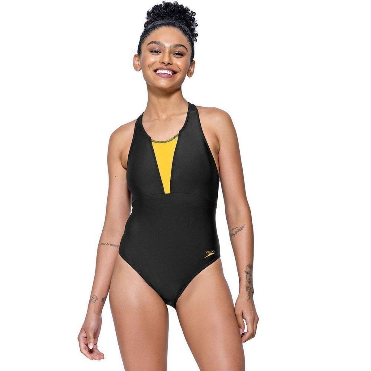 Maiô Speedo Adulto X Classics II Feminino - Amarelo Menor preço em Maiô Speedo Adulto X Classics II Feminino - Amarelo