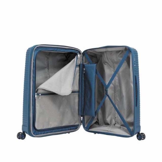 Mala de Bordo Pequena para Viagem Expansível em Polipropileno Samsonite Varro Cadeado TSA Marinho