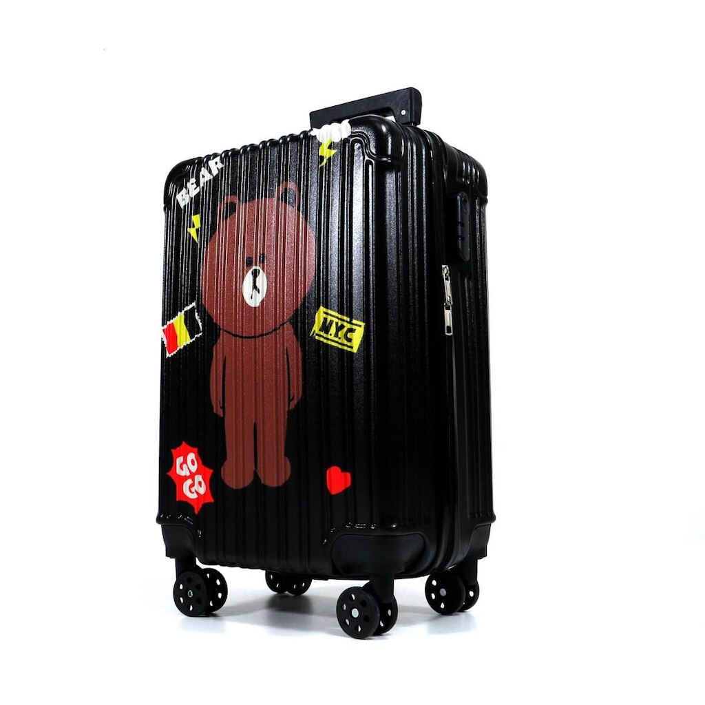 Mala de Viagem e Escolar com Estampa de Urso com 4 Rodinhas 360º - Linha Urso Bear