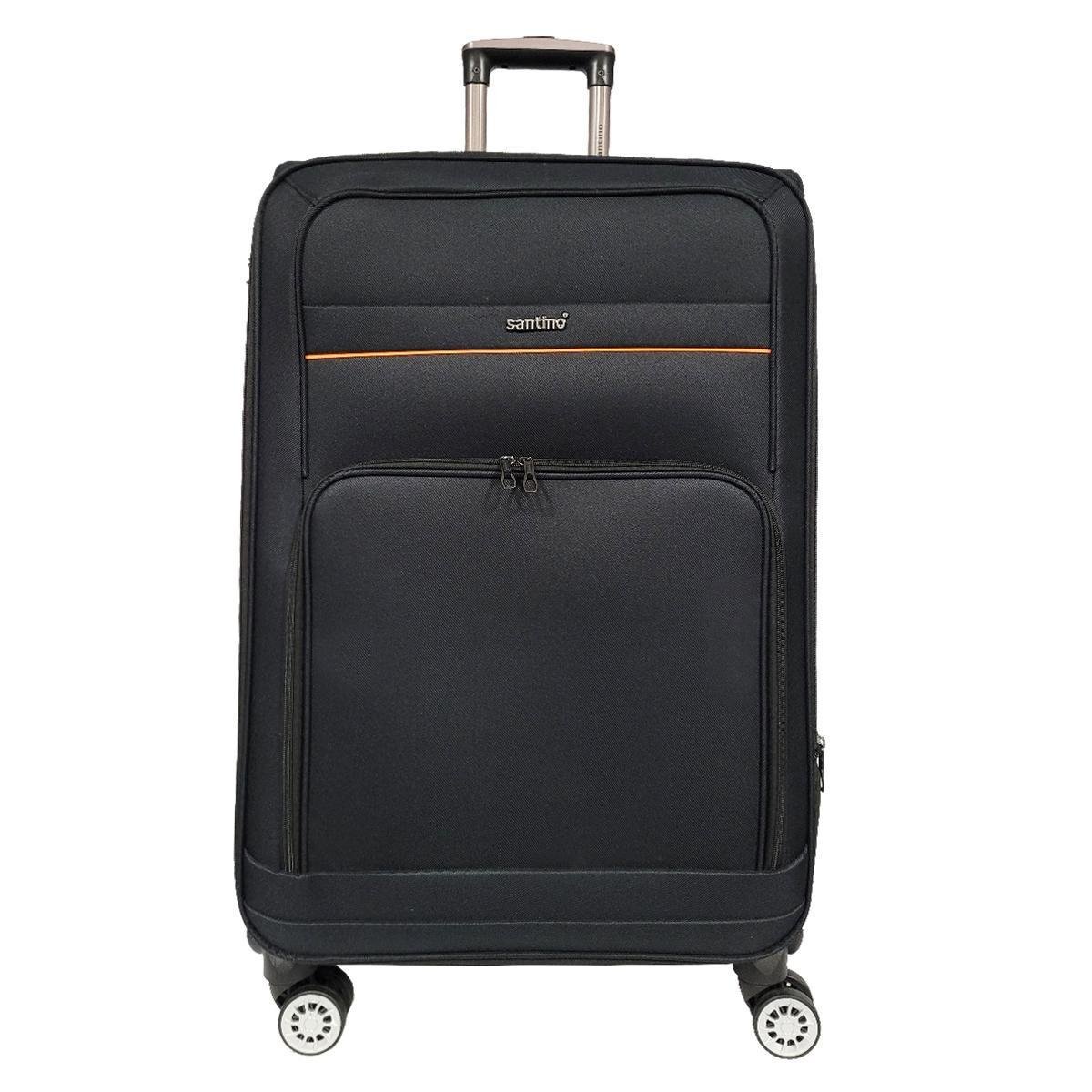 Mala Grande 32kg Tecido Rodas Giro 360° Hanoi Santino PRETO - Preto Menor preço em Mala Grande 32kg Tecido Rodas Giro 360° Hanoi Santino PRETO - Preto