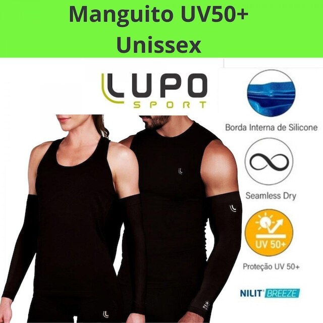 Manguito Unisex UV Esportivo Sem Costura Adulto - Lupo