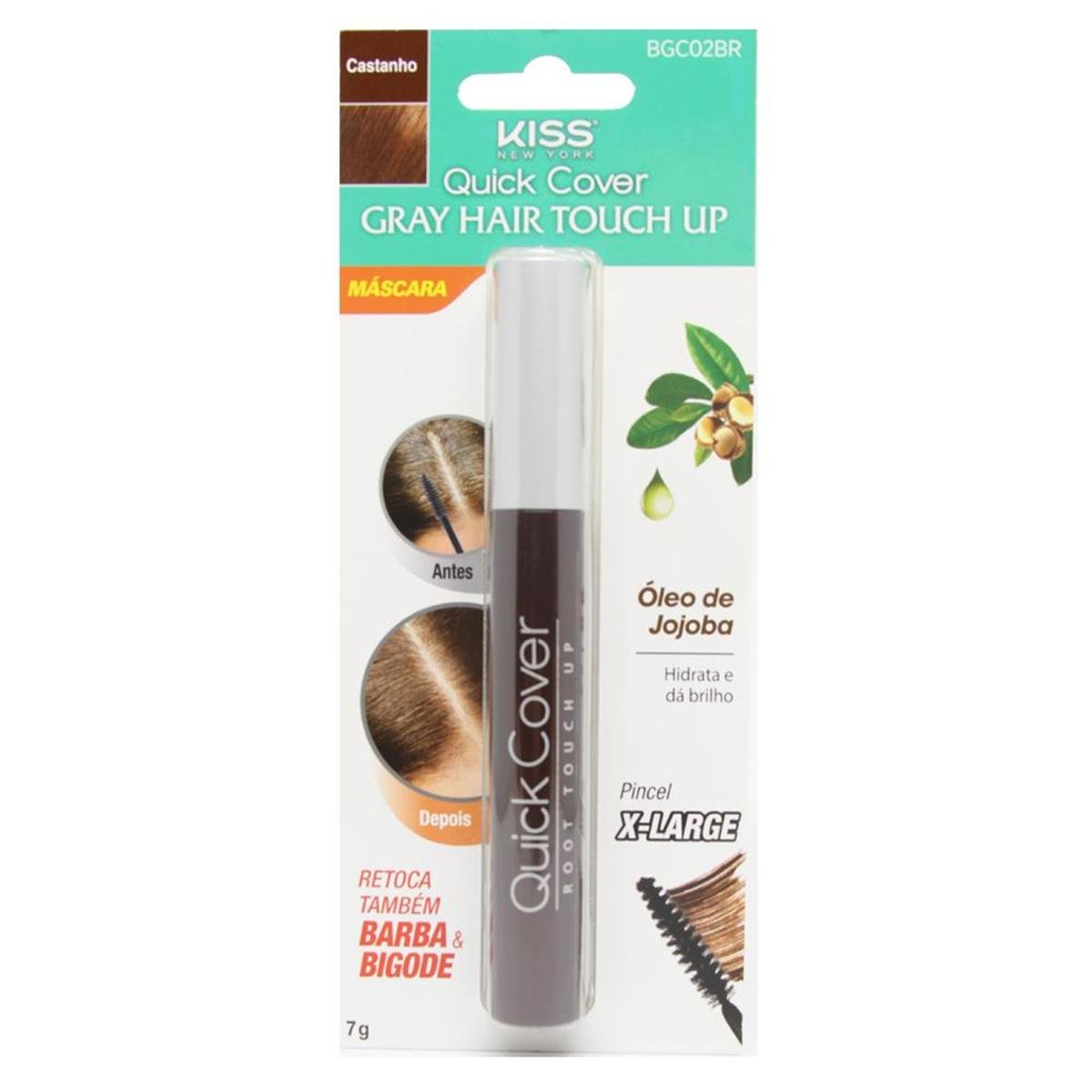 Máscara de Retoque Capilar Kiss NY Gray Hair Touch Up Castanho Escuro Menor preço em Máscara de Retoque Capilar Kiss NY Gray Hair Touch Up Castanho Escuro