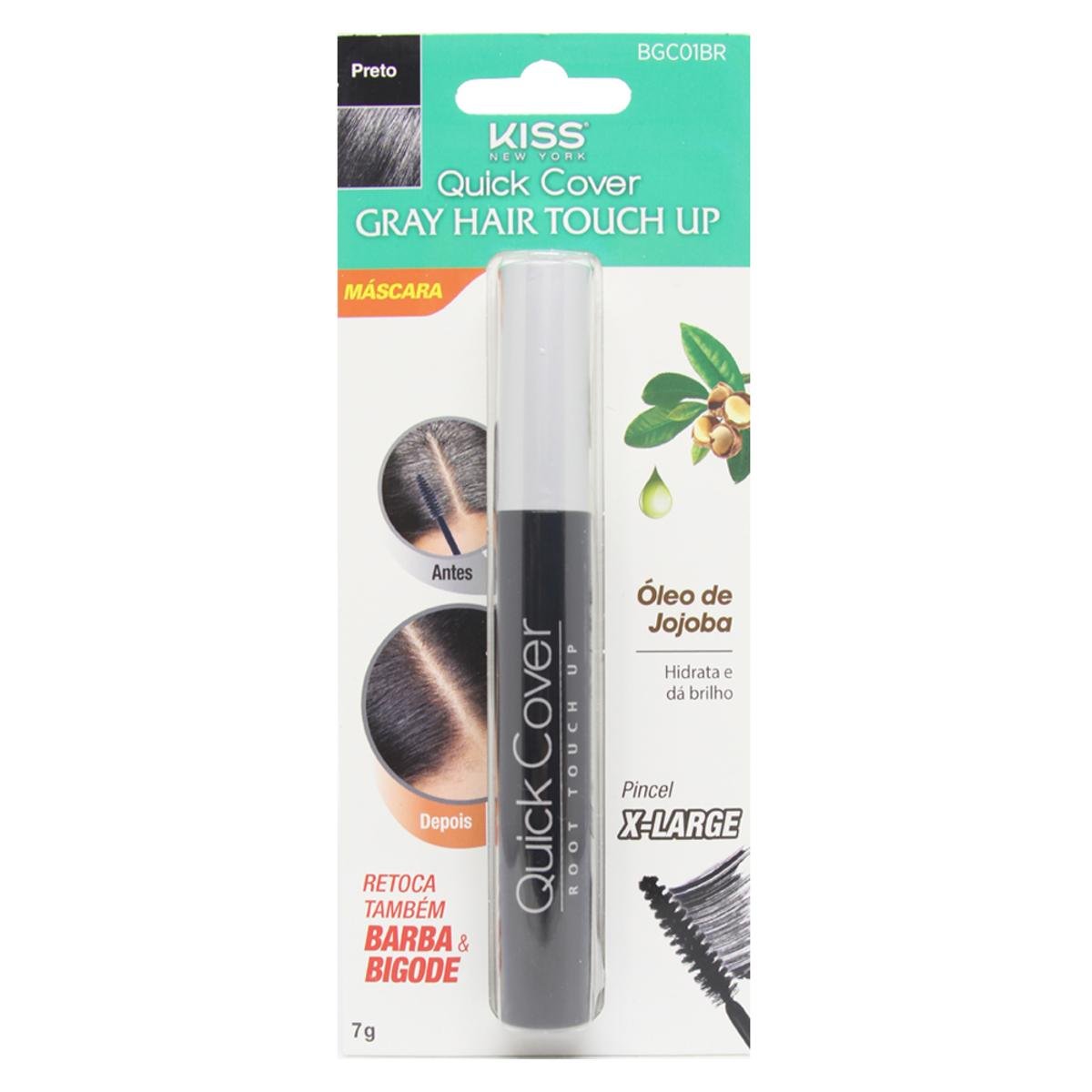 Máscara de Retoque Capilar Kiss NY - Gray Hair Touch Up Preto - Incolor Menor preço em Máscara de Retoque Capilar Kiss NY - Gray Hair Touch Up Preto - Incolor