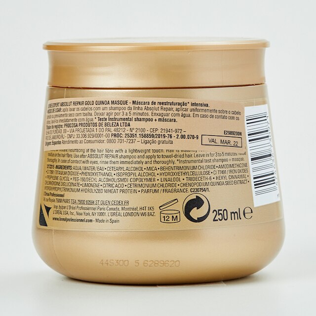 Máscara Dourada L'oréal Professionnel Absolut Repair Gold Quinoa + Protein Ligth - 250ML