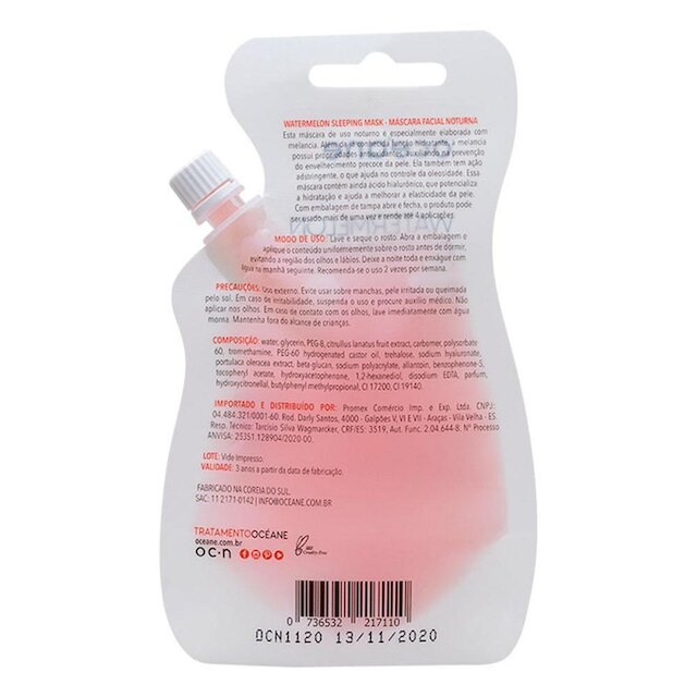 Máscara Facia Noturna Océane – Melancia 35ml