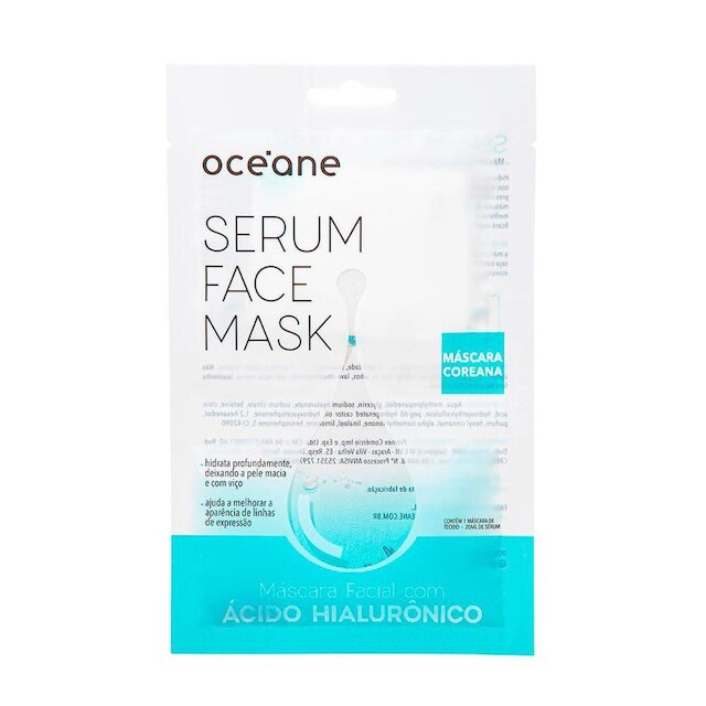 Máscara Facial com Ácido Hialurônico Océane – Sérum Face Mask 1Un