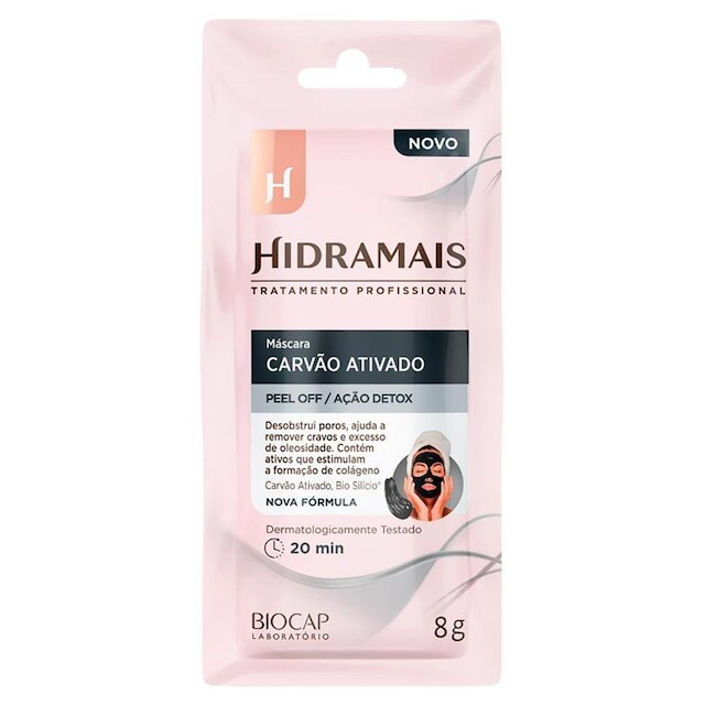 Máscara Facial Hidramais Peel-Off Carvão Ativado 8g