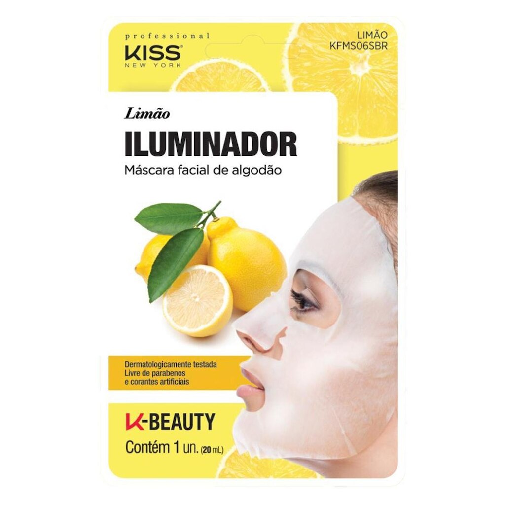 Máscara Facial Kiss NY - Limão 1 Un