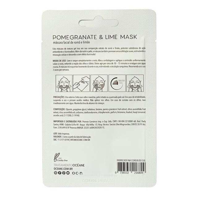Máscara Facial Océane – Romã e Limão 8g