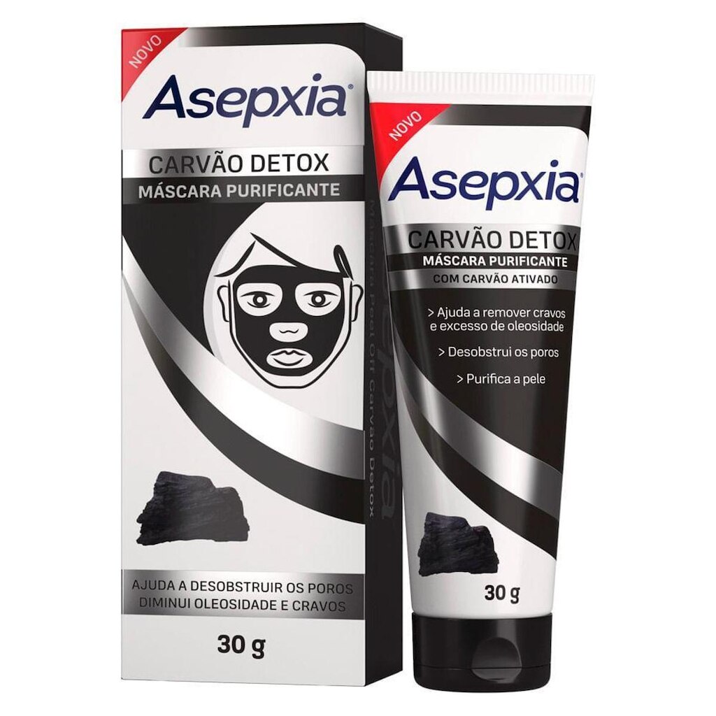 Máscara Peel Off Asepxia Carvão Detox 30g