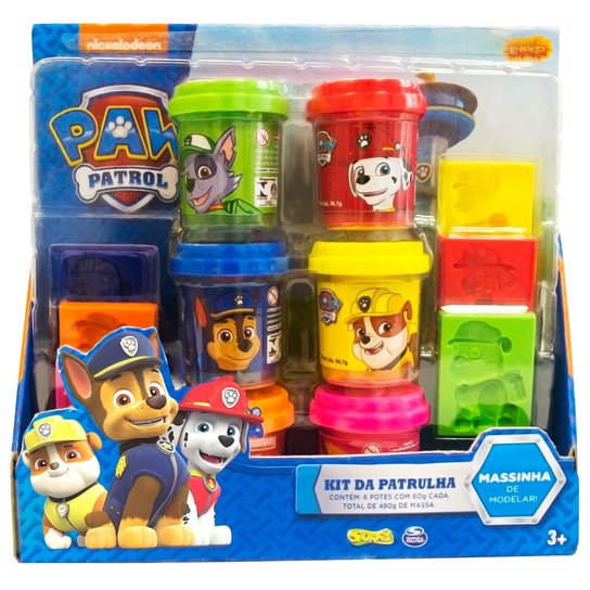 Massa de Modelar - Kit com 6 Potes - Patrulha Canina - Sunny - Incolor
