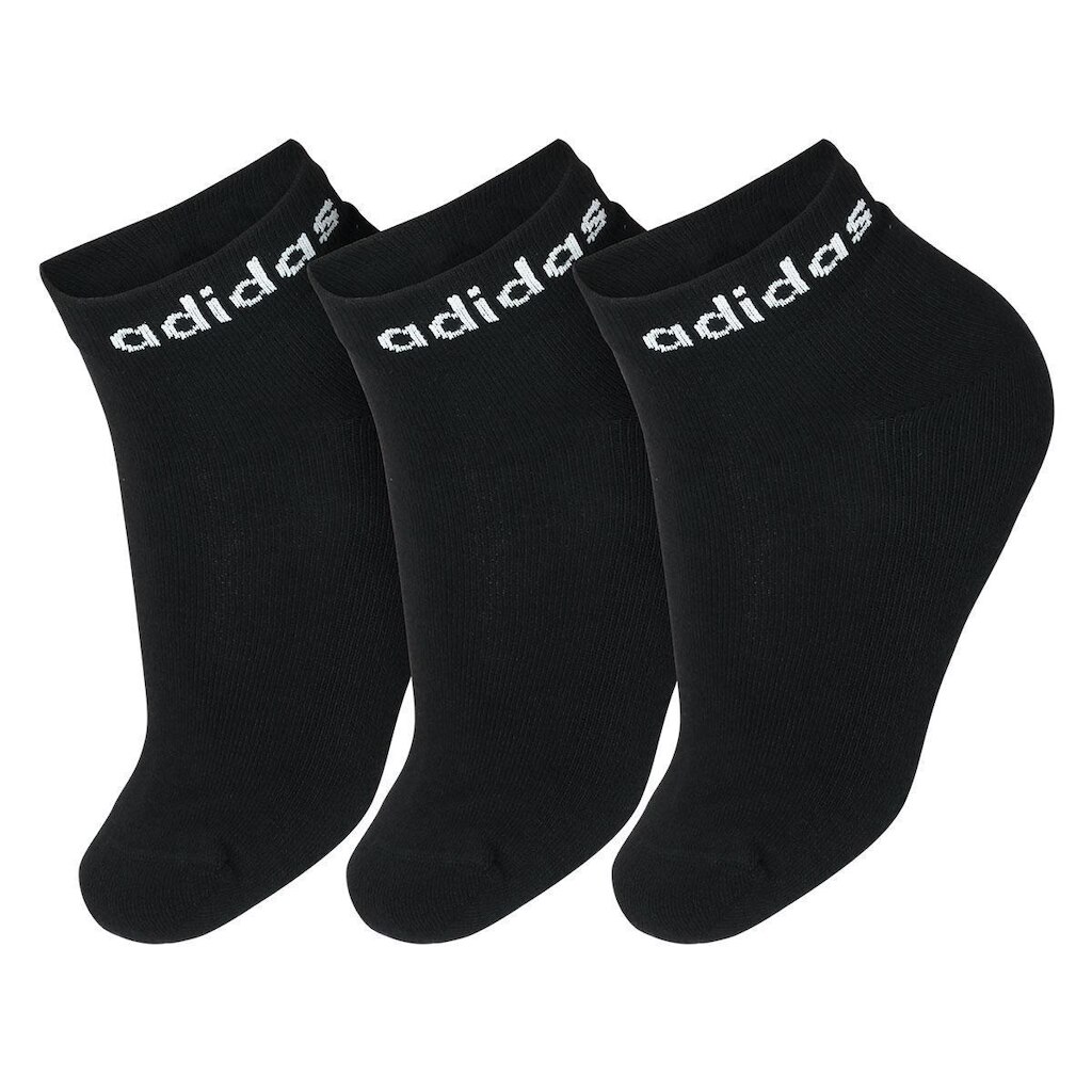 Meia Adidas Lin Ankle 41 ao 43 - Pack com 3 Unidades Preto
