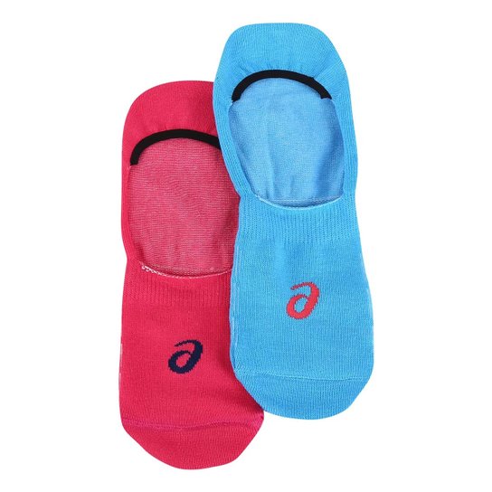 Meia Asics Invisible Training - Azul+Pink