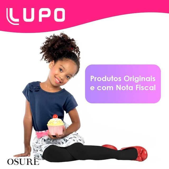 Meia Calça Infantil Lupo Original Menina Fio 80 Lobinha Inverno Frio Térmica Opaca Grossa 2526